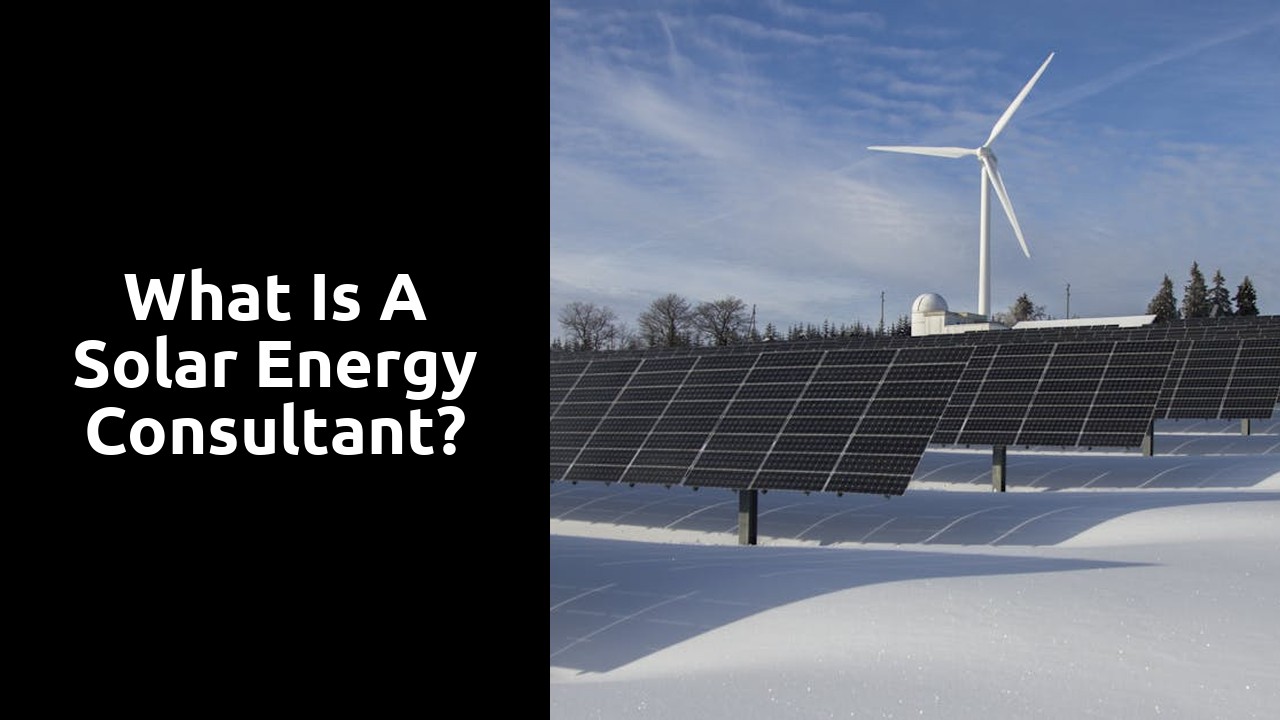 What is a solar energy consultant?